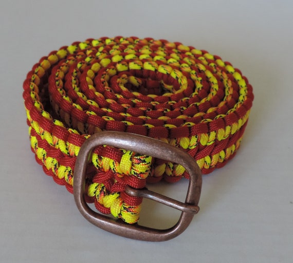 Handmade Yellow and Red Paracord Belt - Etsy display picture 2