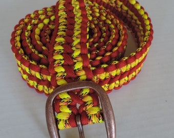 Vibrant Yellow and Red Belt Accessory Handmade Yellow and Red Paracord Belt - Etsy main image 4