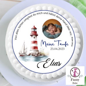Tortenaufleger Taufe personalisiert essbar Tortendeko Bild Fototorte Junge Geburt Oblate Waverpaper Esspapier Zuckerpapier