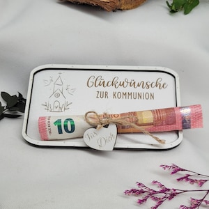 Glückwunsch Karte Geldkarte Kommunion Holzkarte edel Geschenkkarte Kirche