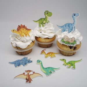 Dinos Esspapier Aufleger Muffin Kindergeburtstag Cupcakes Kuchen Tortendeko Jungs Saurier  t-rex