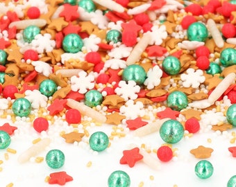 Streuselmix Santas Secret liebevolle Mischung Zuckerperlen Torten Streusel Sprinkles Kekse Plätzchen und Lebkuchen Weihnachten Winter