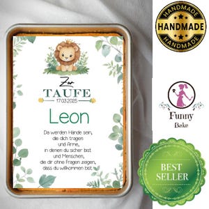 Tortenaufleger Taufe Löwe Eukalyptus Blechkuchen