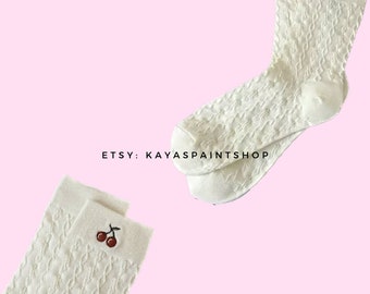 Classy Old Money Cherry Style Socks