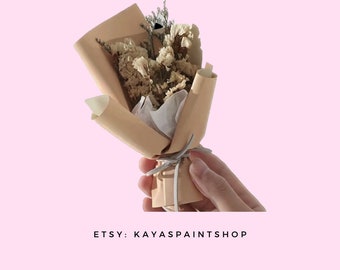 Mini dried white Flower Bouquet