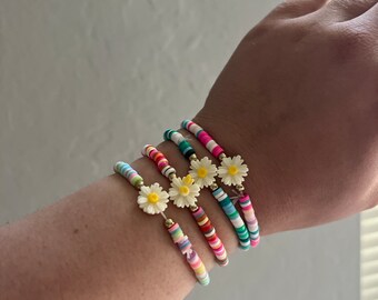 Friendship Bracelets - Made of Clay and Floral beads (set of 4 included in price)