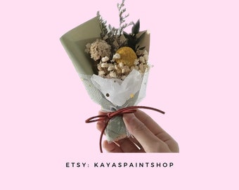 Mini dried yellow Flower Bouquet