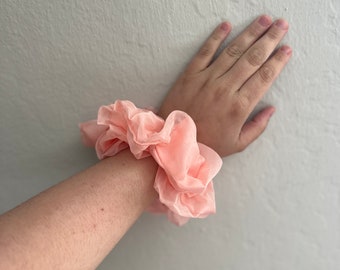 Pink Organza Scrunchie