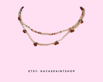 Cherry Beaded Necklaces