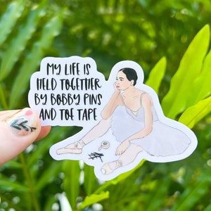 Tired Ballerina Sticker, Dance, Ballet, Ballerina, Punny, Laptop Sticker