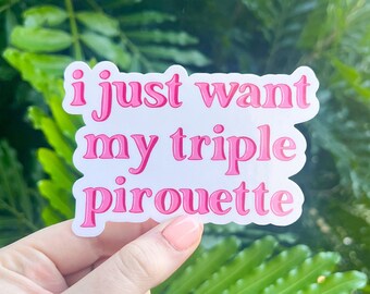 Triple Pirouette Waterproof Sticker, Dance Gift