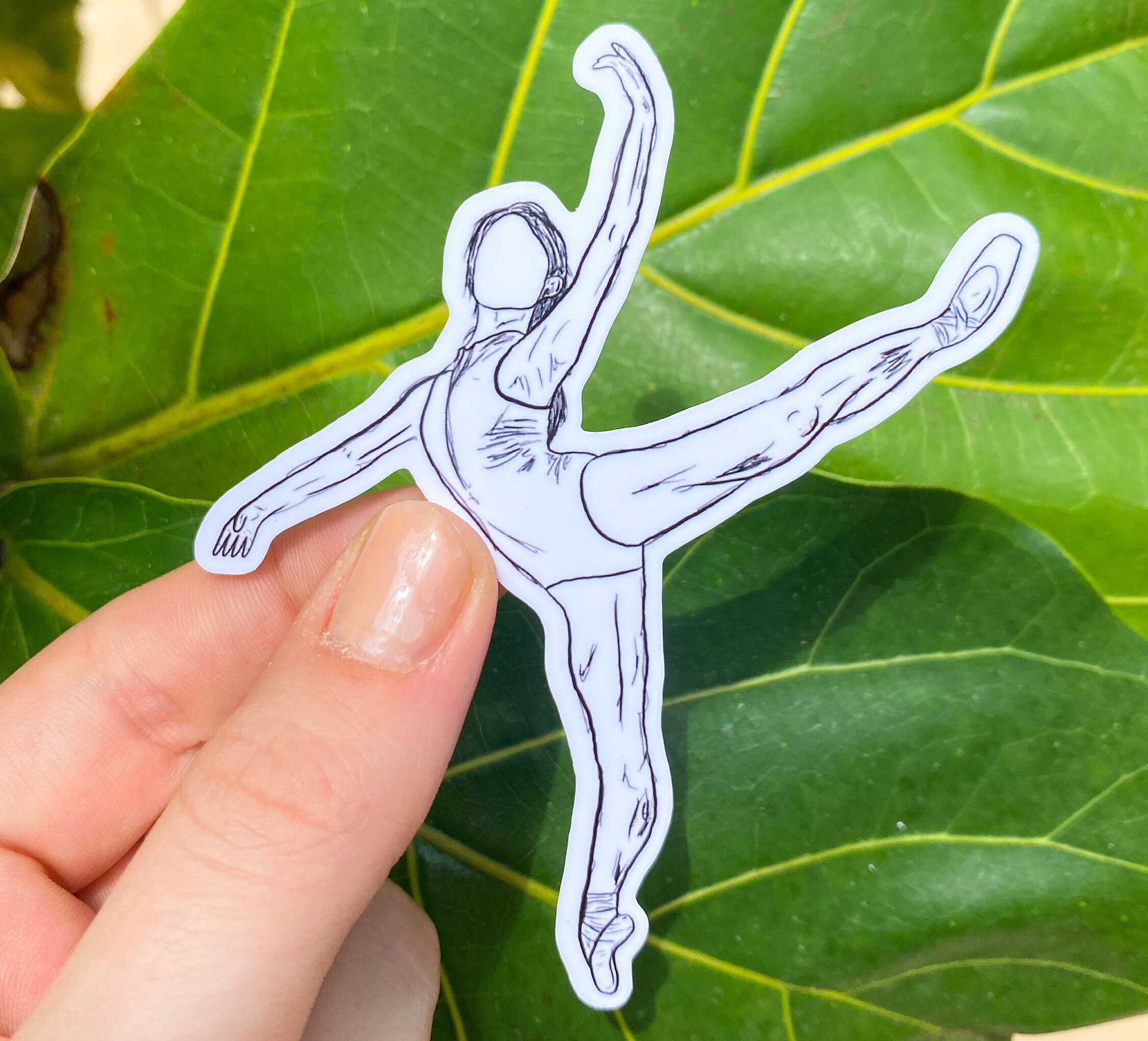 Ballerina Sketch Sticker, Waterproof Dance Ballet Decal - Etsy