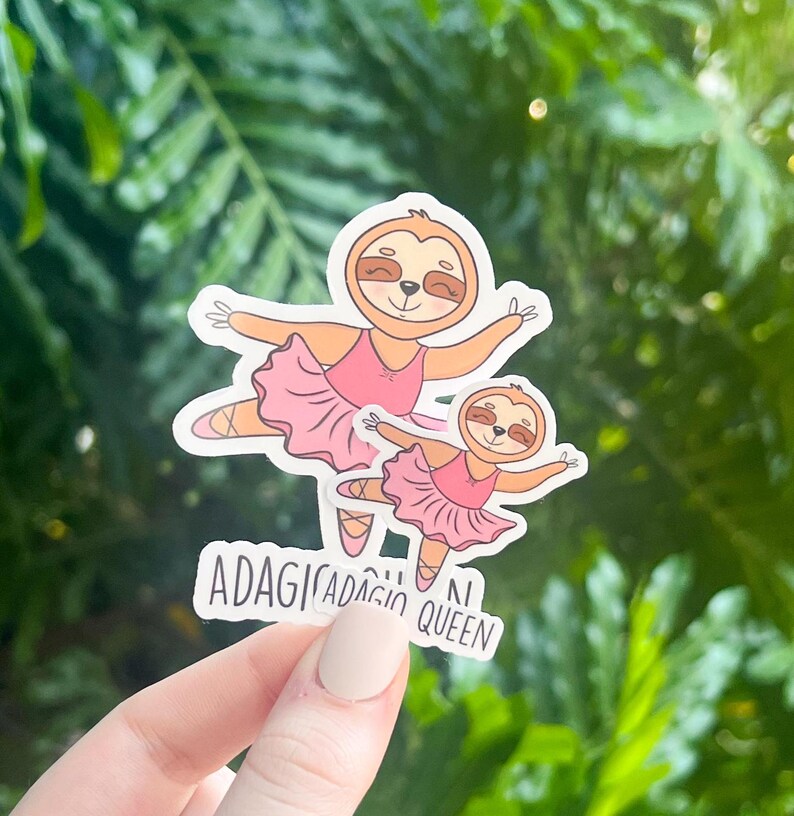 Adagio Queen Sloth Ballerina Sticker, Waterproof Laptop Decal - Etsy