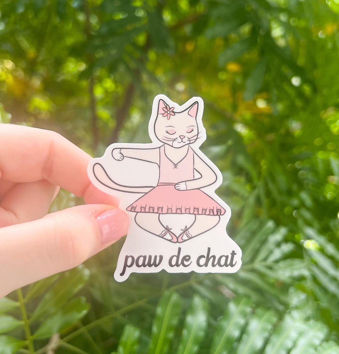 Ballerina Cat Sticker, Waterproof Pet Lover Decal - Etsy