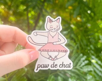 Ballerina Cat Sticker, Waterproof Pet Lover Decal