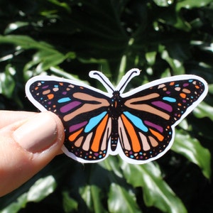 Butterfly Vinyl Sticker, Boho, Simple, Colorful, Laptop Sticker