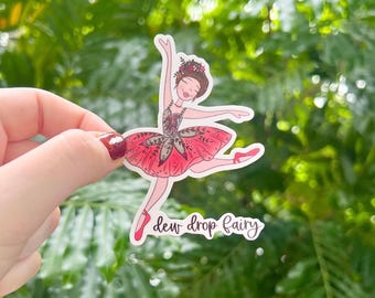 Dew Drop Fairy Nutcracker Sticker, Waterproof Ballet Dance Decal