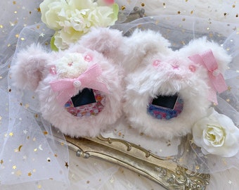 Capa/capa para Tamagotchi de urso de pelo falso em/meet/mix/4u/P's/pix cute/kawaii