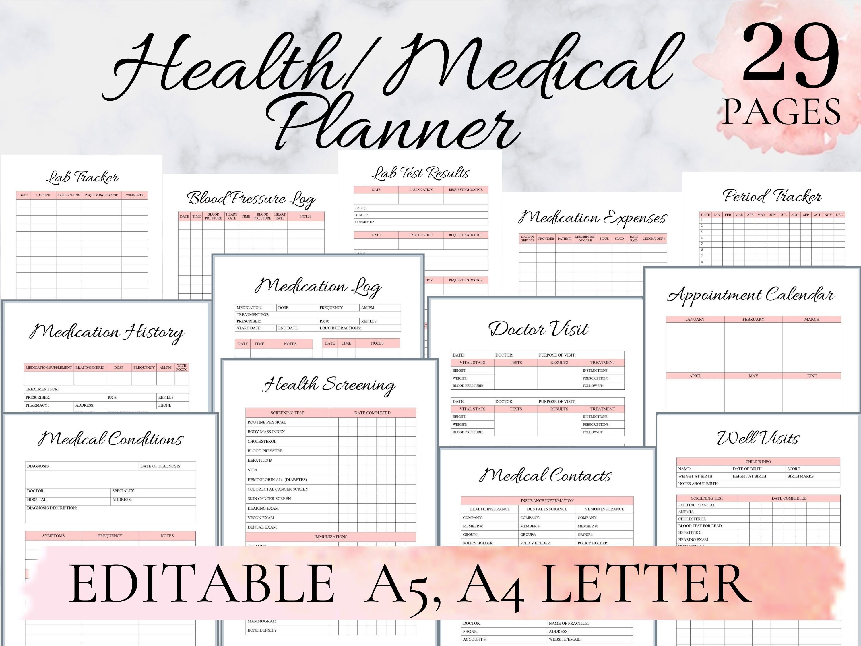 Health Care Planner Medical Planner Health Care Planner Etsy