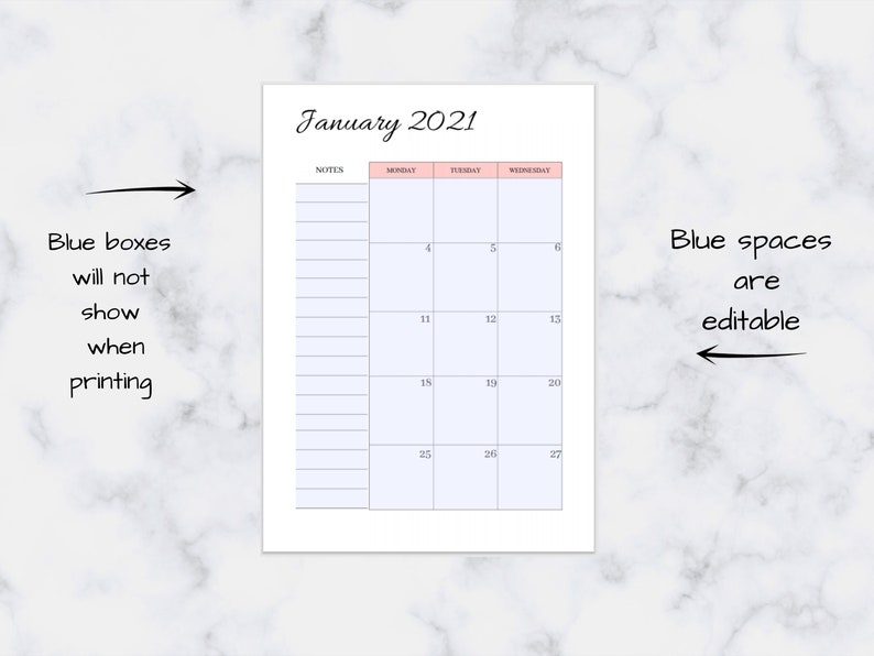 2021 Monthly Planner, 2021 Calendar Planner, 2021 Printable Calendar