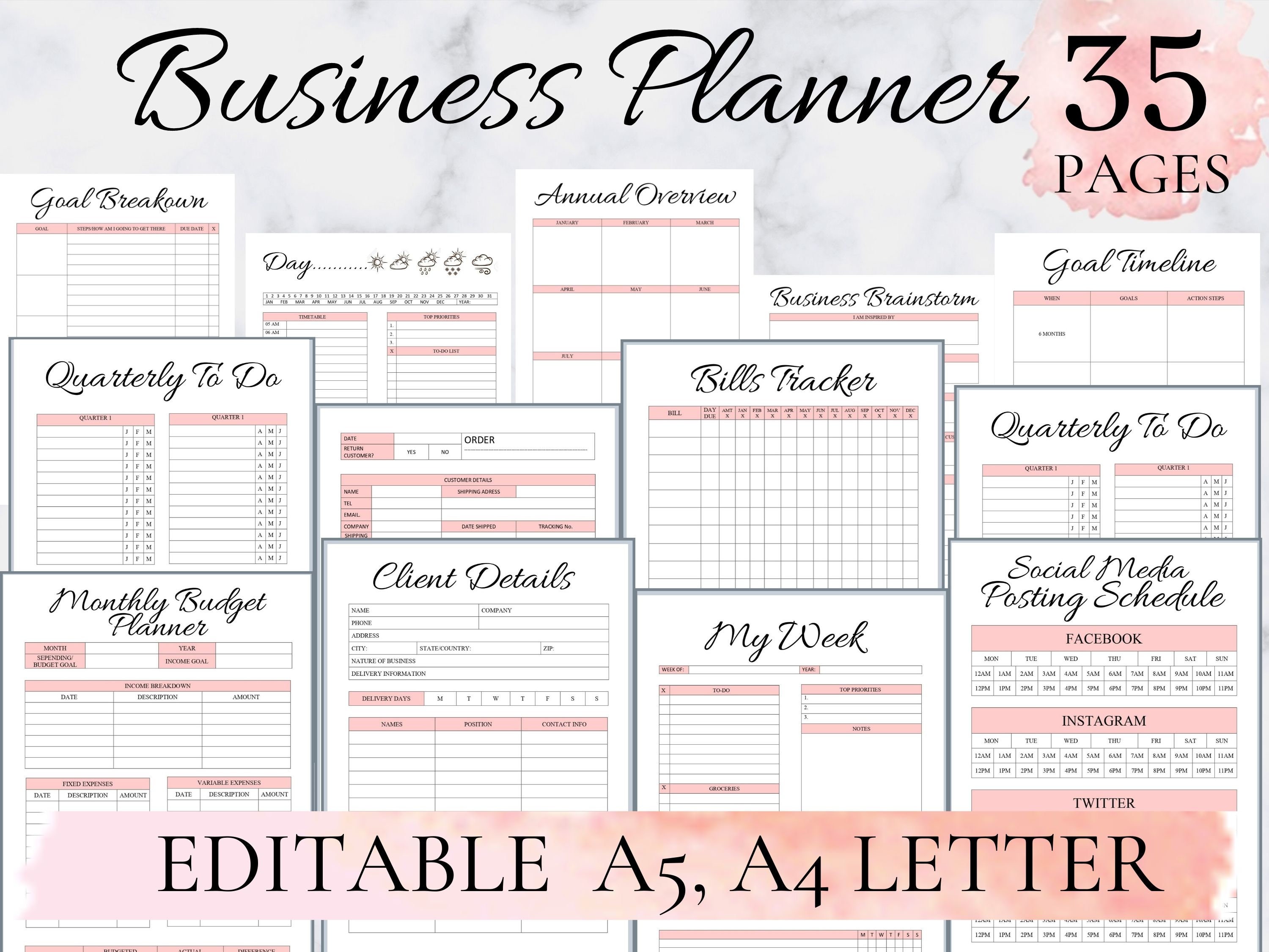 Business Planner, small business planner, Business Planner Printable …