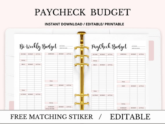 Printable Paycheck Budget Bi-weekly Budget Overview Template - Etsy
