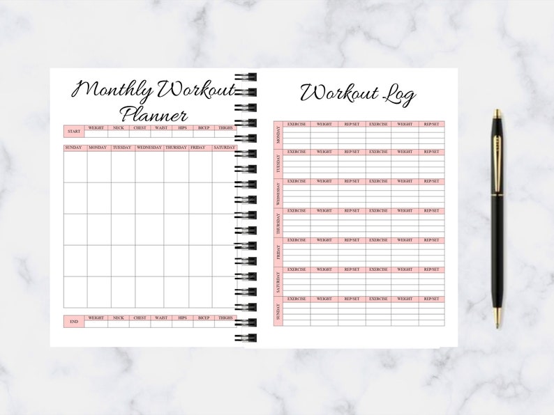 Fitness Planner, Planner fitness, Weight loss tracker, Workout planner, fitness planner printable, Bundle Diet Log, Editable A4,A5, LETTER 画像 6