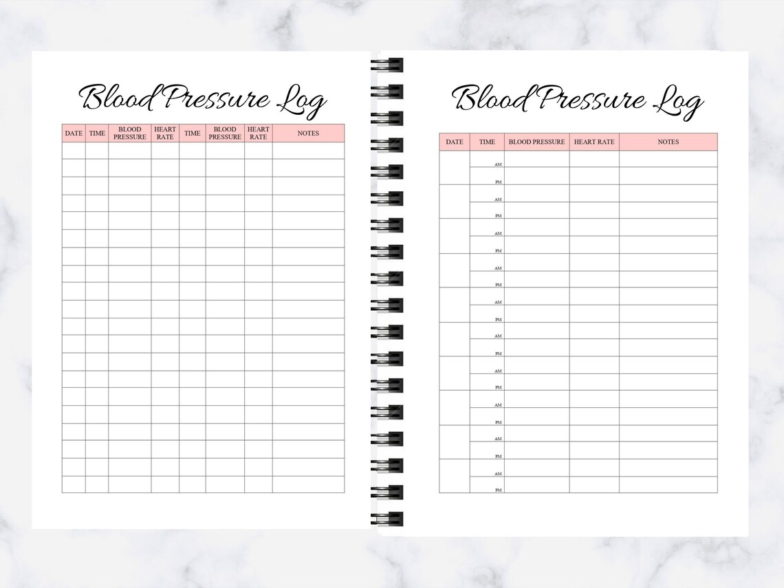 blood pressure tracker printable