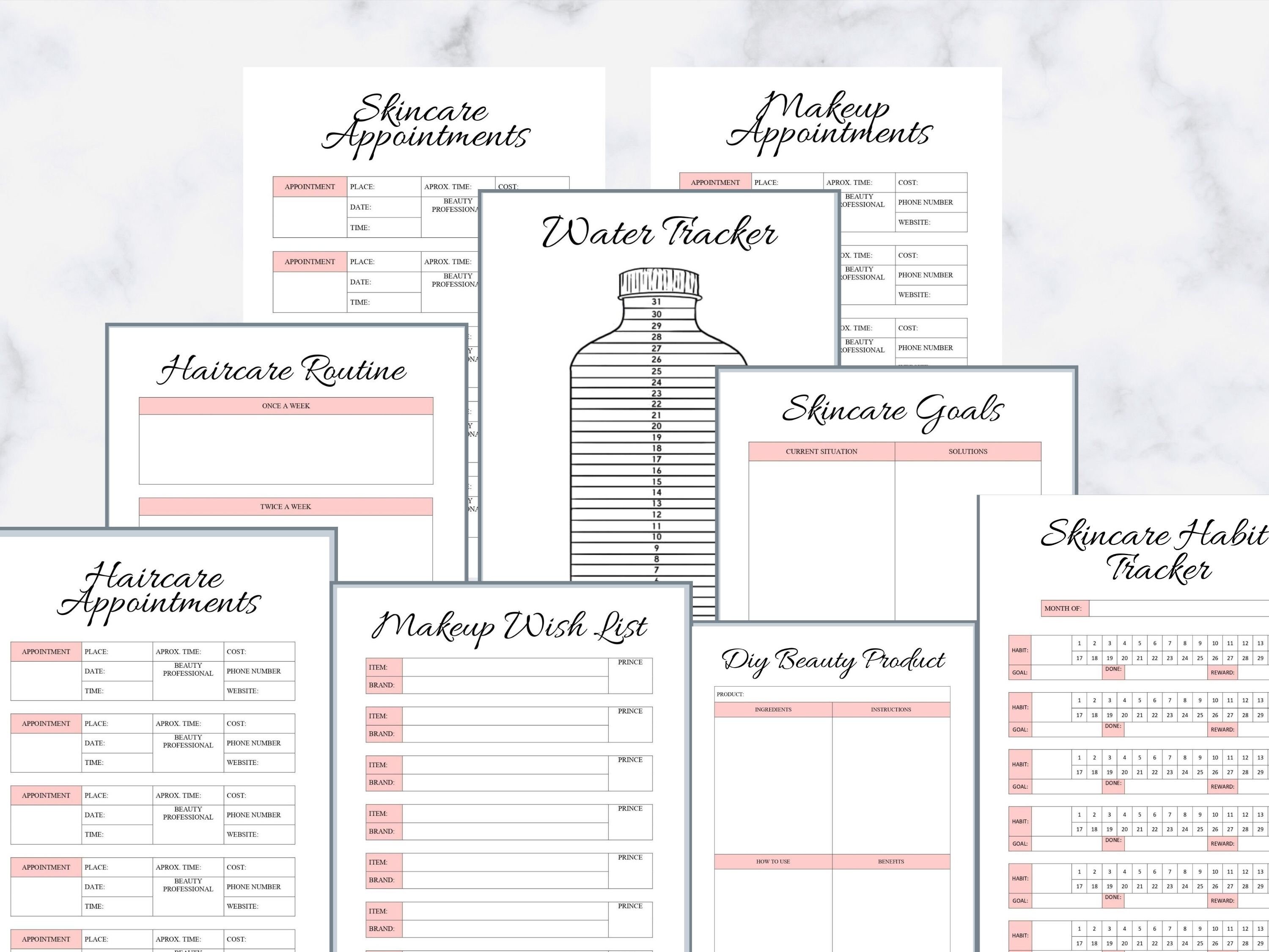 Beauty planner Skin care planner Skin Care journal Beauty Etsy España