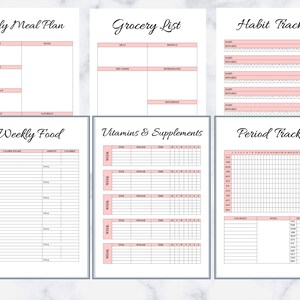 Fitness Planner, Planner fitness, Weight loss tracker, Workout planner, fitness planner printable, Bundle Diet Log, Editable A4,A5, LETTER 画像 4