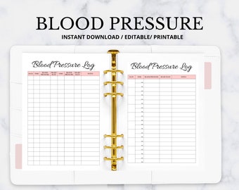 Printable Blood Pressure tracker blood pressure monitor blood pressure log Blood Pressure Medical Tracker, BP Tracker, Daily Blood Pressure