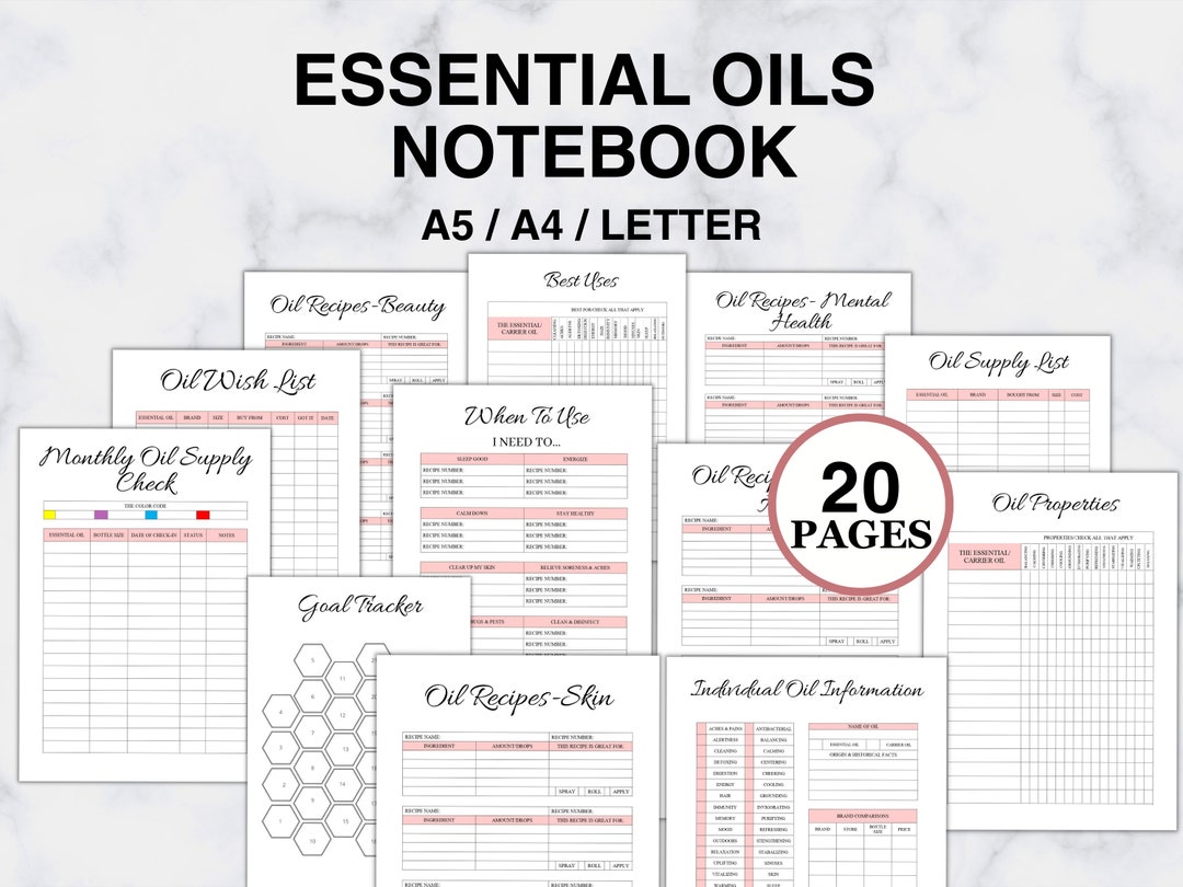 Printable Essential Oil Journal, Essential Oil Journal, Essential Oil