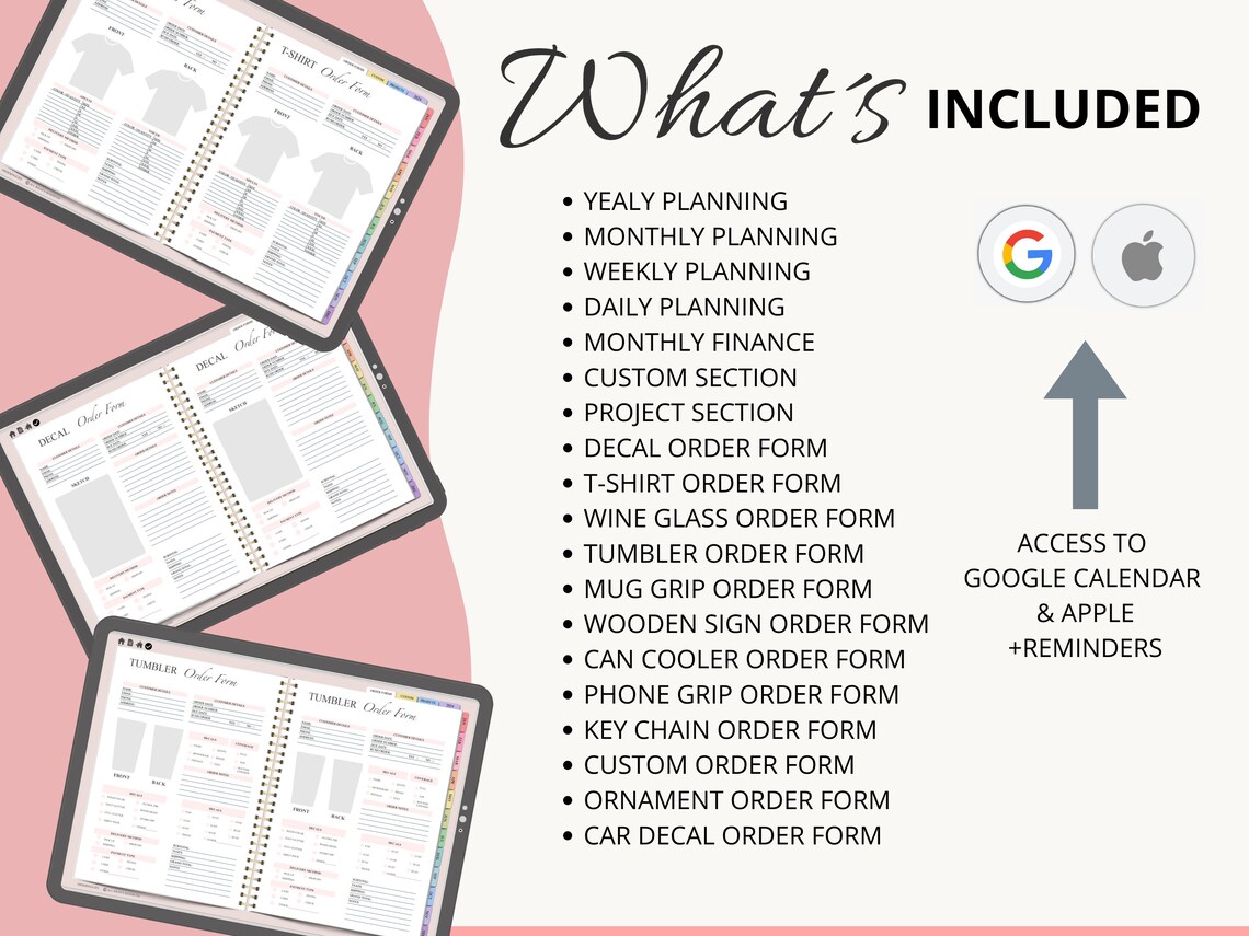 Order Form Template, Digital Order Forms Bundle for Goodnotes, Small ...