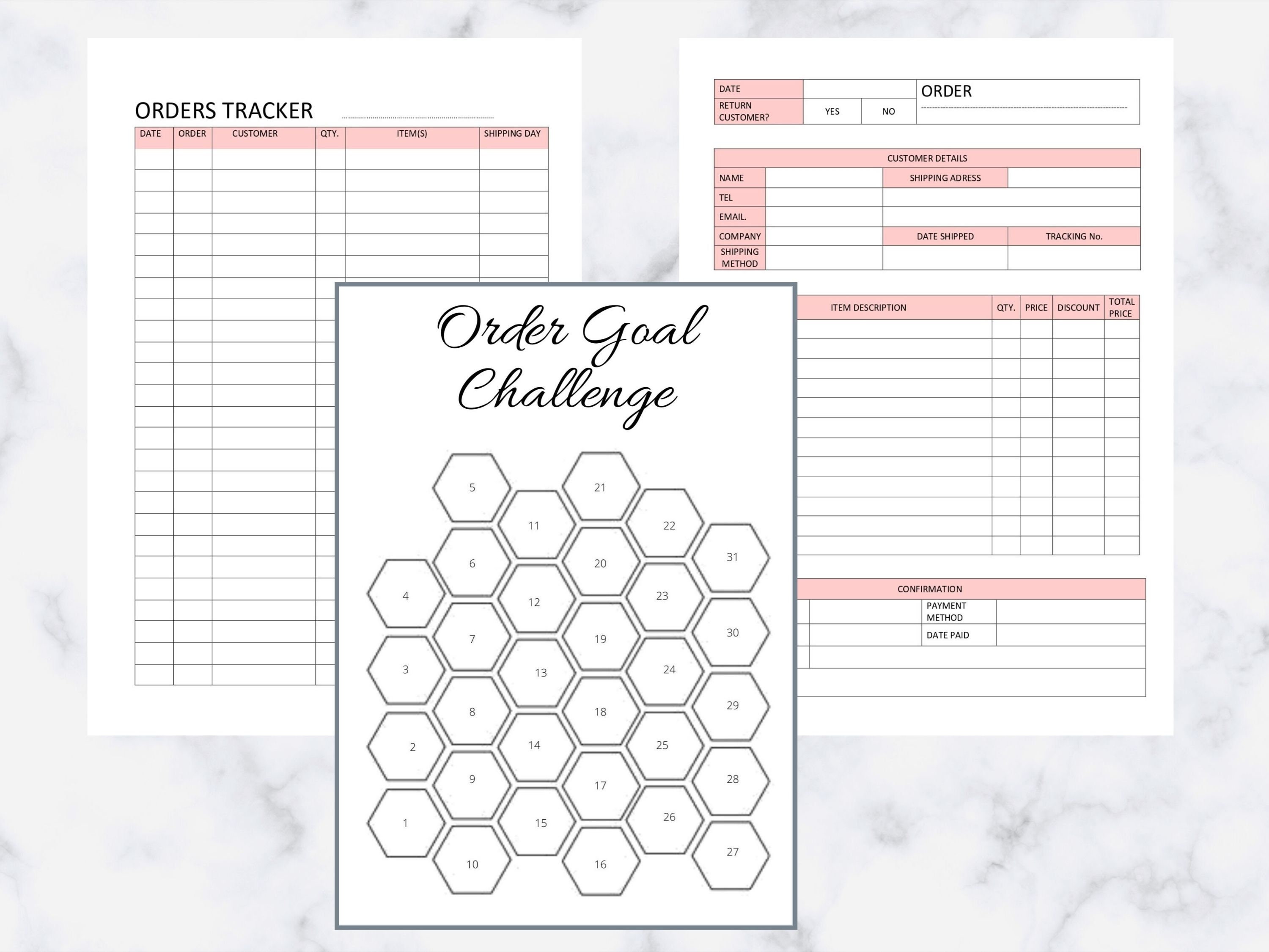 Order book Order Form Template Editable Order form Order Etsy