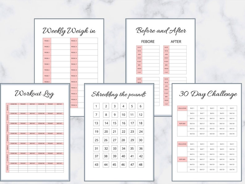 Printable Weight Loss Journal, Weight Loss Tracker, Weight Loss Planner ...