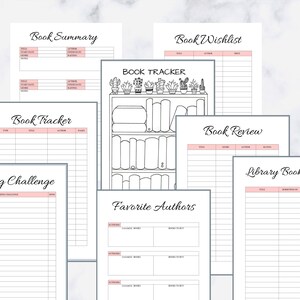 Reading Journal, Printable Bookshelf, Book Tracker, Book Planner ...