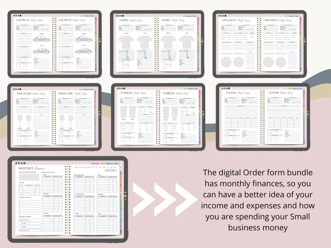 Order Form Template, Digital Order Forms Bundle for Goodnotes, Small ...