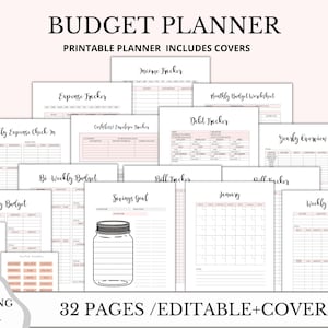 Budget Planner Printable, Finance Planner, weekly budget planner, monthly budget planner, budget stickers for planner, budget planner binder