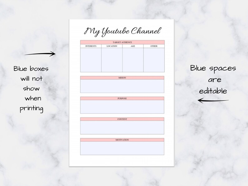 Youtube Planner, Youtube Planner Printable, Youtube Planner Digital ...
