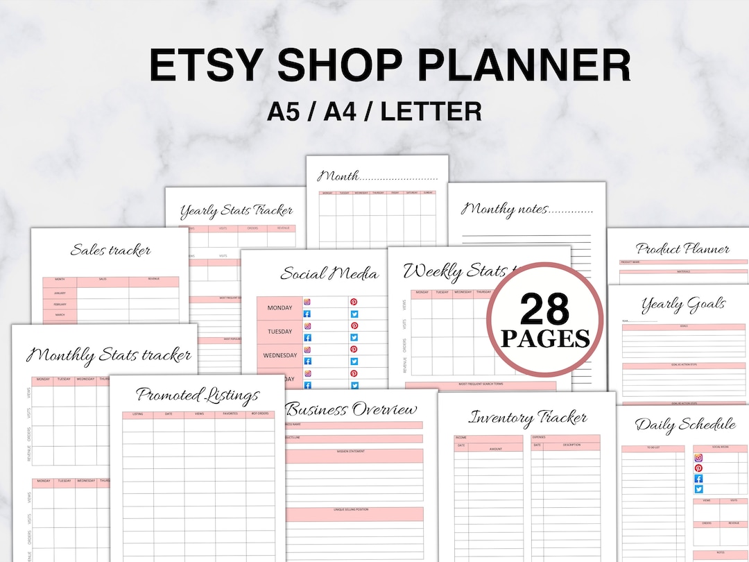 Etsy Shop Planner Printable, Etsy Business Plan, Etsy Seller Planner ...