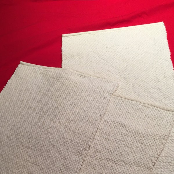 Handwoven Placemats 100% cotton white 12 x 18  pre-washed & dried