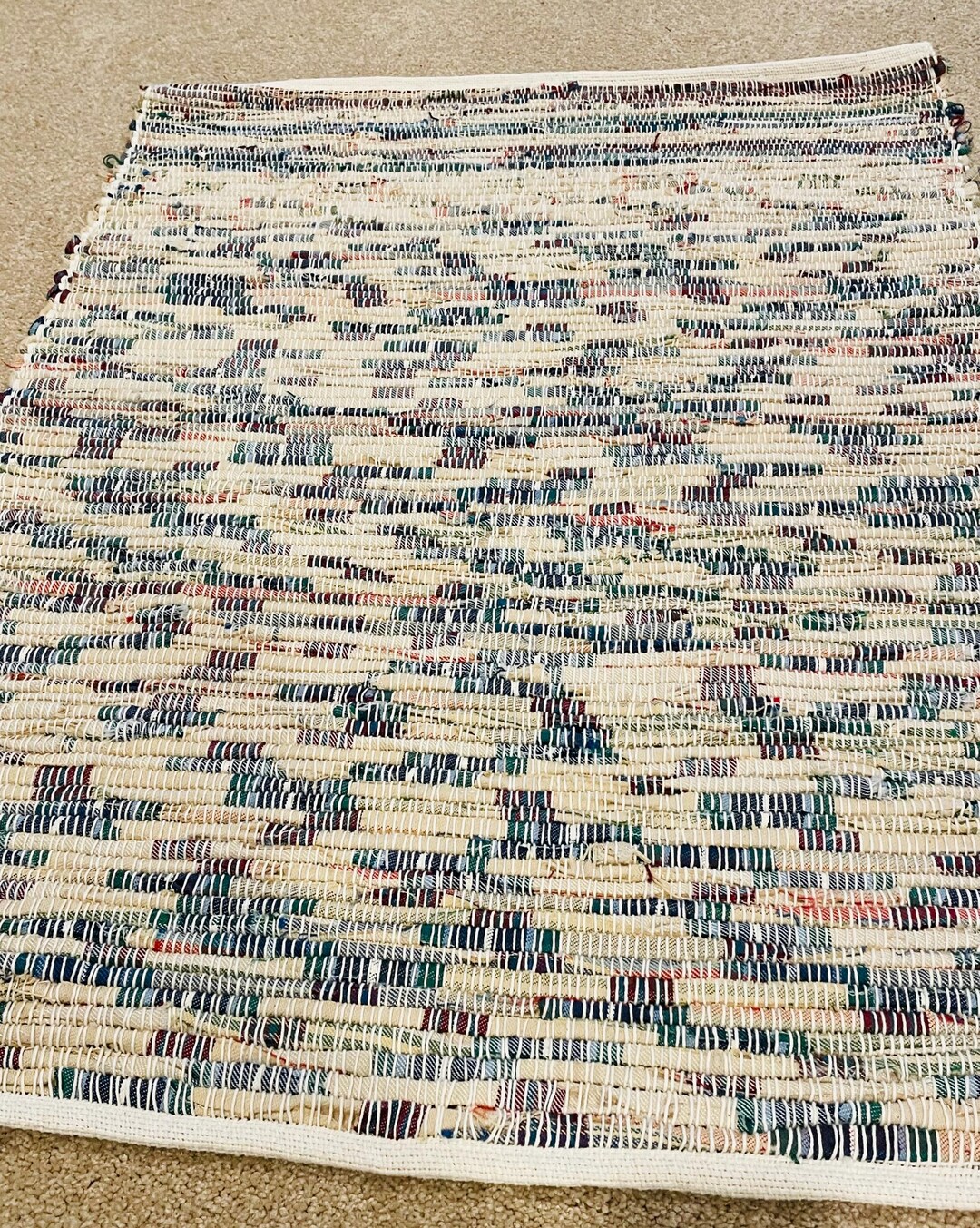 Handwoven Wool Upcycled Rag Rug 25” X 35” - Etsy