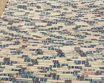 Handwoven upcycled wool rag rug 25” x 35”