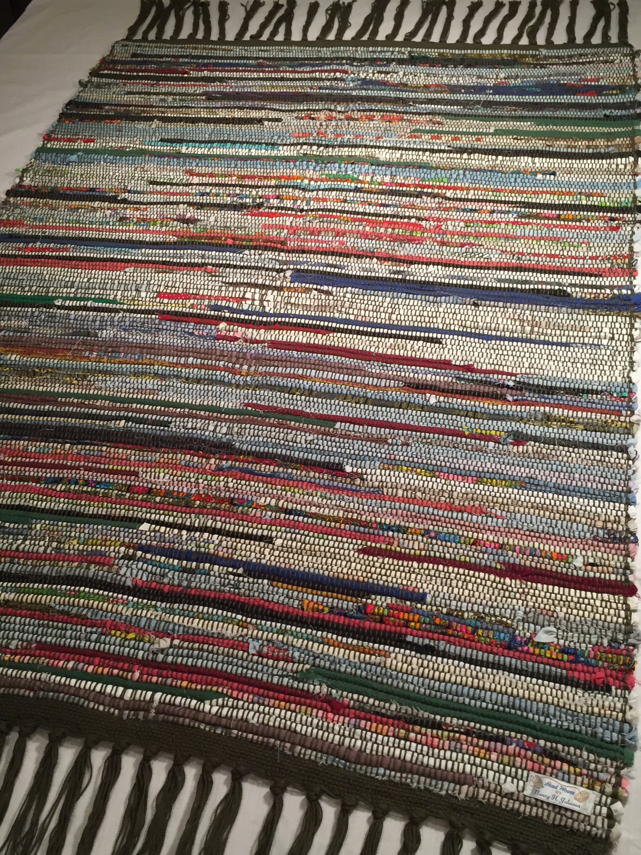 Handwoven multi color cotton rag rug Etsy