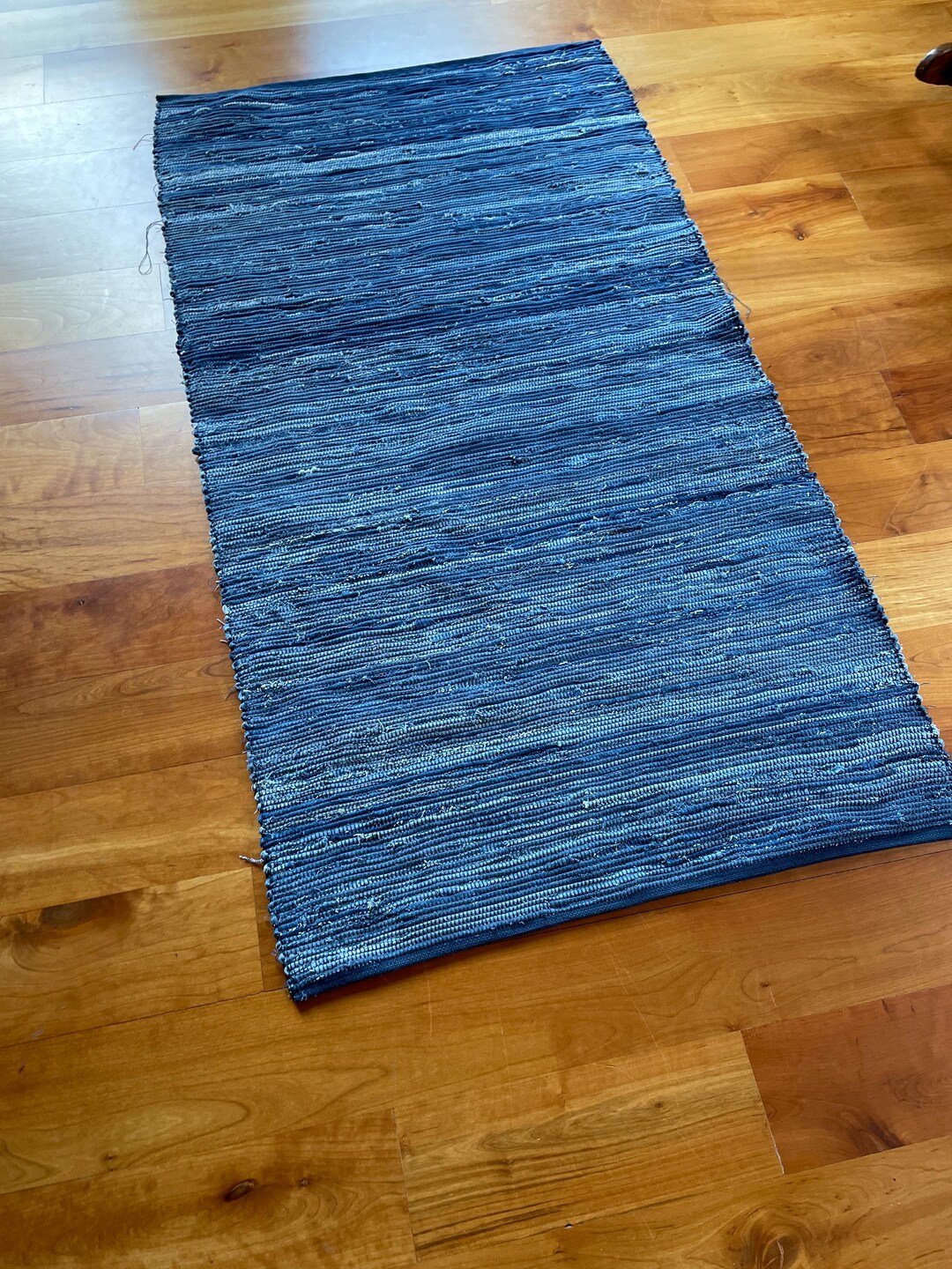Handwoven Blue Jean Upscaled Rag Rug Runner 30” X 70” - Etsy