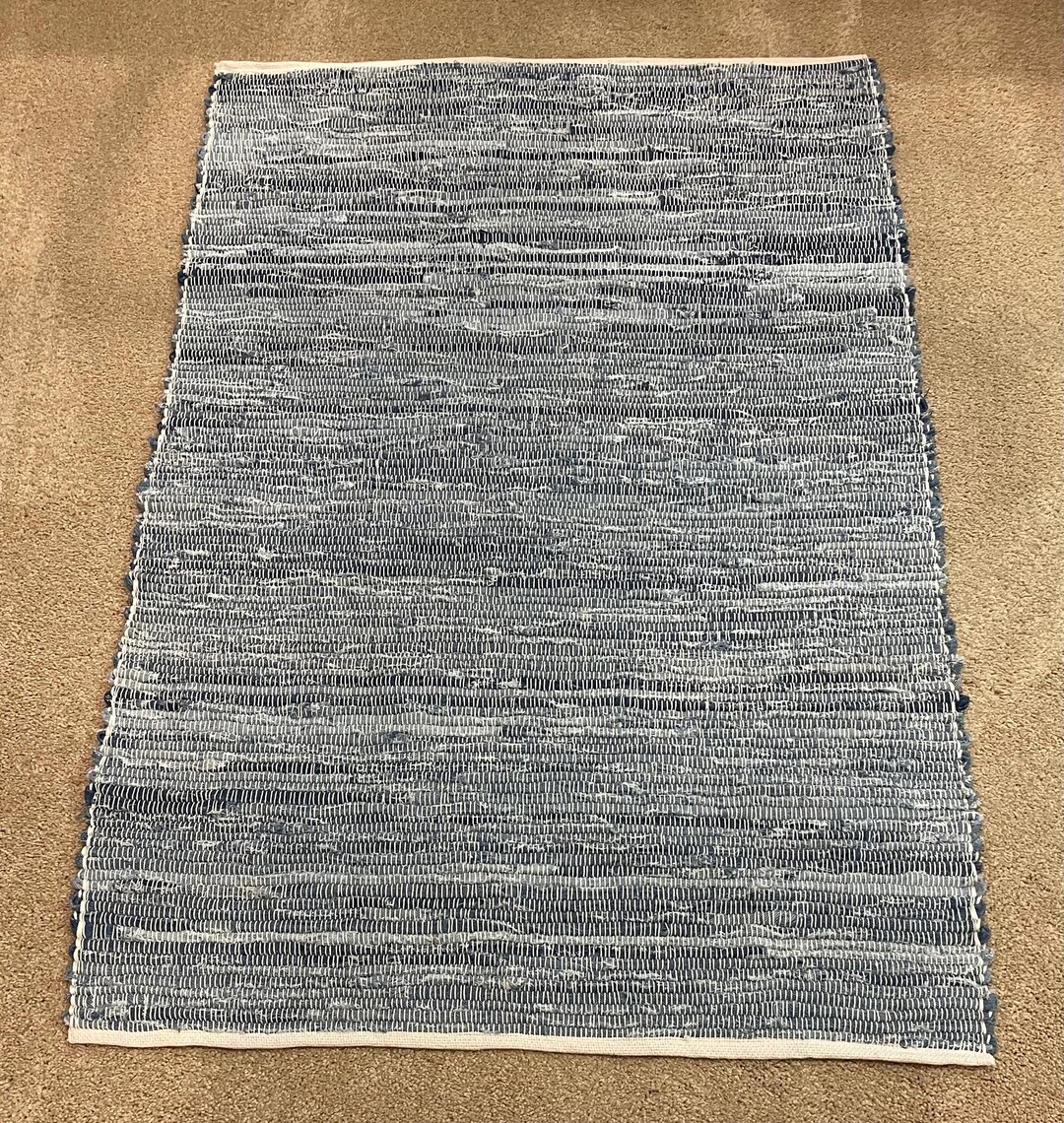 Jean Tag Rug Handwoven Blue Jean Rag Rug 30” X 45” Using Upcycled Blue Jeans - Etsy