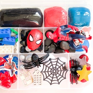 Play Dough Kit, Spider Man Play Dough Kit, Super Hero Kit, Sensory Kit, Play Dough Sensory Busy Box, Kids Gift, Spider Man Kid Gift