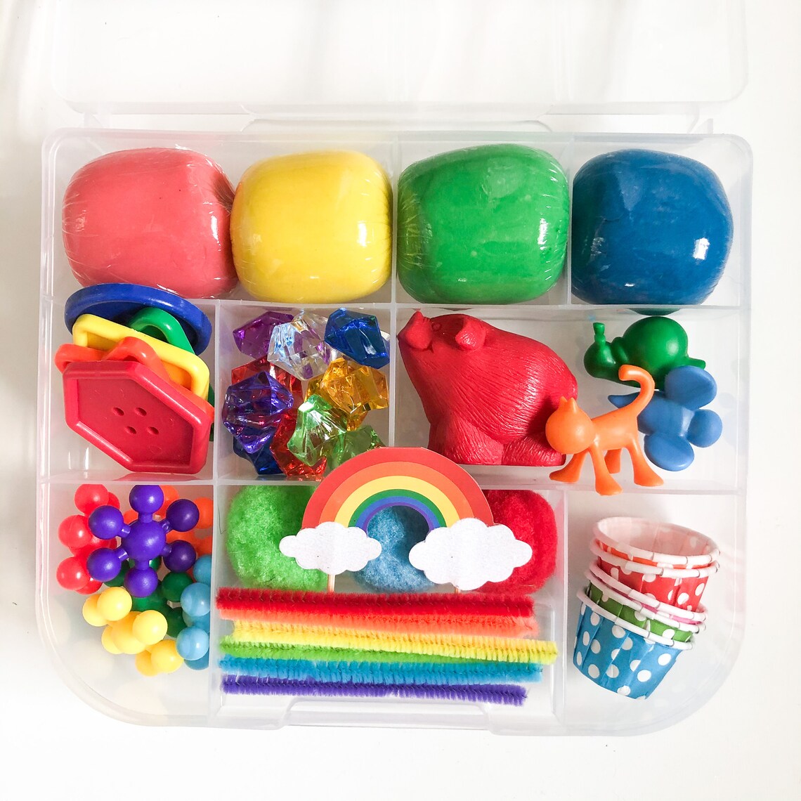 Play Dough Kit Rainbow Play Dough Kit Toddler Play Dough Etsy