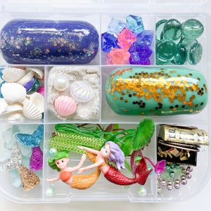 Play Dough Kit, Mermaid Play Dough Kit, Mermaid Kit, Sensory Kit, Play Dough Sensory Busy Box, Kids Gift, Pretend Play, Kids Travel Play Box