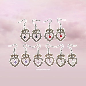 Kawaii Jirai Frilly Heart Earrings